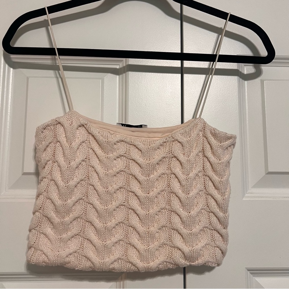 Zara Cream Knit Camisole Top